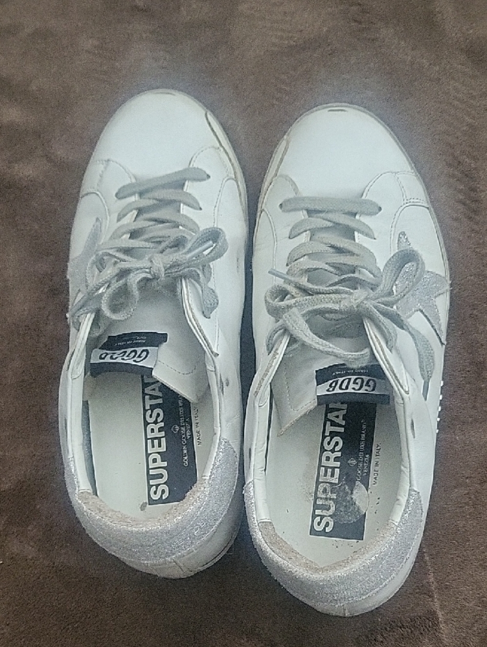 Golden Goose White Leather Low-Top Sneakers with Silver Star - Picture 4 of 8